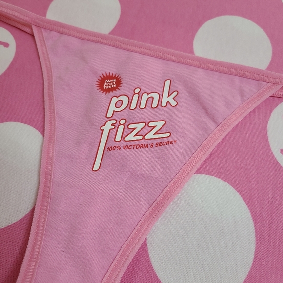 Rare VTG VS PINK Graphic Cotton Low Rise V-string Thong Panty Size Sm - Picture 2 of 5